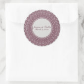 Élégant mauve & dentelle grise autocollant personn (Sac)