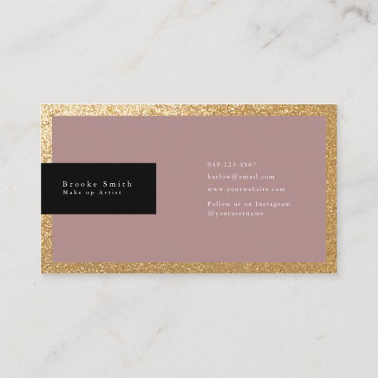 Elegant Mauve en Gold Luxury Visitekaartje (Achterkant)