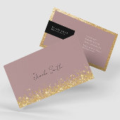 Elegant Mauve en Gold Luxury Visitekaartje
