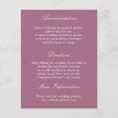 Elegant Mauve Mariage - Carte Détails (Devant)
