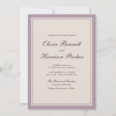 Elegant Mauve Plum Wedding Invitation (Devant)