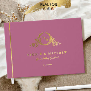 Élégant Mauve rose et Mariage de monogramme à huil
