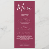 Elegant Mauve Roze en Witte Rozen Trouwmenu Menu (Voorkant)