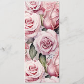 Elegant Mauve Roze en Witte Rozen Trouwmenu Menu (Achterkant)
