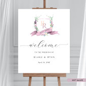 Elégant Mauve violet Monogram Mariage Affiche de b