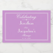 Elegant Mauve Wedding Personalized Cool Cute Mini Sparkling Wijnetiket (Enkel label)
