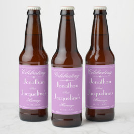Elegant Mauve Wedding Specialized Chic Modern Bier Etiket