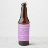 Elegant Mauve Wedding Specialized Chic Modern Bier Etiket (Voorkant)