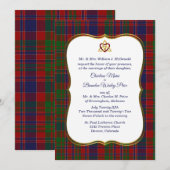 Elegant McDonald Tartan Pset Wedding Invitation Kaart (Voorkant / Achterkant)