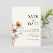 Elegant Meadow Wildflower Bruiloft Bewaar de datum Kaart (Staand voorkant)