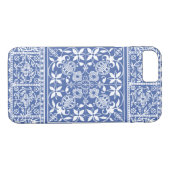 Elegant Medieval French Lace Blue and White Case-Mate iPhone Case (Achterkant (Horizontaal))