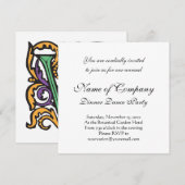 Elegant Medieval Green Letter W Monogram Kaart (Voorkant / Achterkant)