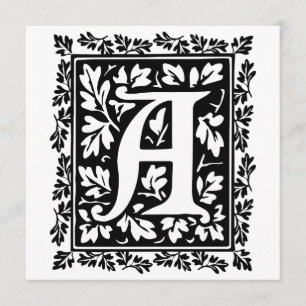 Elegant medieval verlicht manuscript letter A Kaart