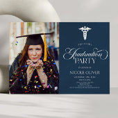 Elegant Medisch Caduceus Custom Afbeelding Afstude Kaart