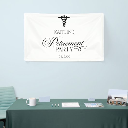 Elegant medisch caduceus verjaardagsfeest spandoek (Beurs)