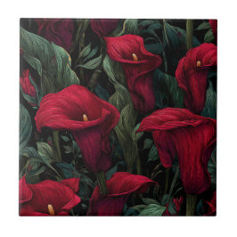 Elegant Mediterranean Calle Lilies Tiles Tegeltje