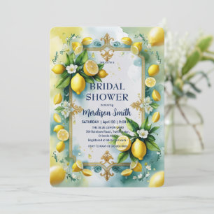 Elegant Mediterranean Lemon Floral Vrijgezellenfee Kaart