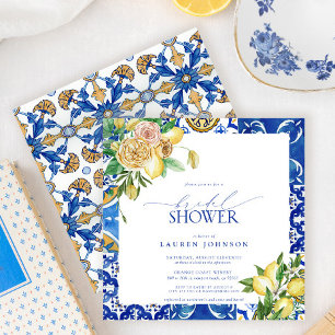 Elegant Mediterranean Lemon Floral Vrijgezellenfee Kaart