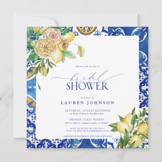 Elegant Mediterranean Lemon Floral Vrijgezellenfee Kaart (Voorkant)