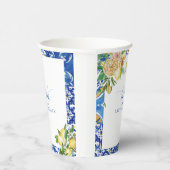 Elegant Mediterranean Lemon Floral Vrijgezellenfee Papieren Bekers (Rechts)