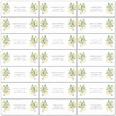 Elegant Mediterranean Lemon Shower Guest Address Sticker (Voorkant)