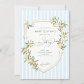 Elegant Mediterranean Lemon Wedding Invitation (Devant)