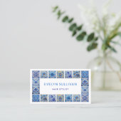 Elégant mediterrranean tuiles cadre carte de visit (Debout devant)