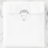 Elégant Mehndi design autocollants ronds-noir (Sac)