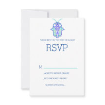 Elégant Mehndi design mariage RSVP carte-marine