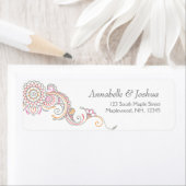 Elegant Mehndi design retour adreslabels Etiket (Insitu)