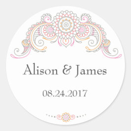 Elegant Mehndi design ronde stickers