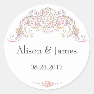 Elegant Mehndi design ronde stickers