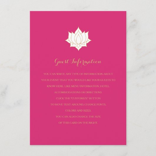 Elegant Mehndi Insert-kaarten Informatiekaartje (Voorkant)