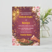 Elegant Mehndi Night Ceremony Invitation (Debout devant)