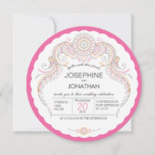 Elegant Mehndi ontwerp bruiloft uitnodiging (Voorkant)