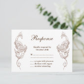 Elégant Mehndi Peacock Mariage RSVP (Debout devant)