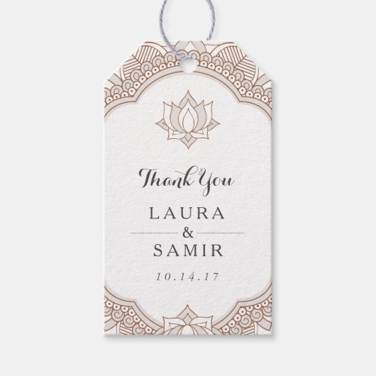 Elegant Mehndi Wedding Cadeaulabel (Voorkant)