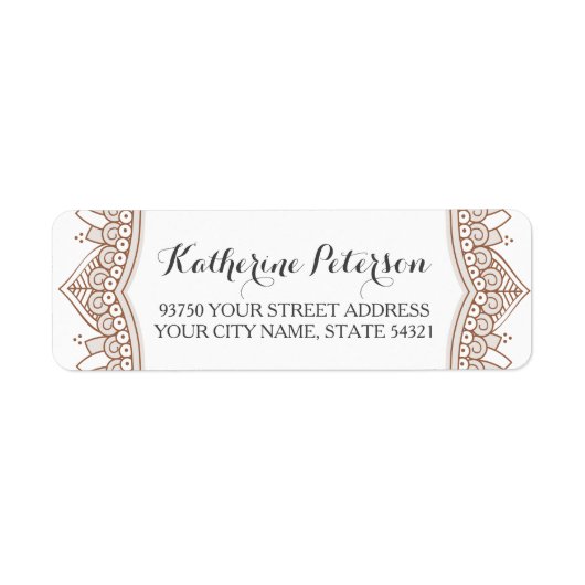 Elegant Mehndi Wedding Etiket (Voorkant)