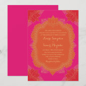 Elegant Mehndi Wedding Uitnodiging (Voorkant / Achterkant)