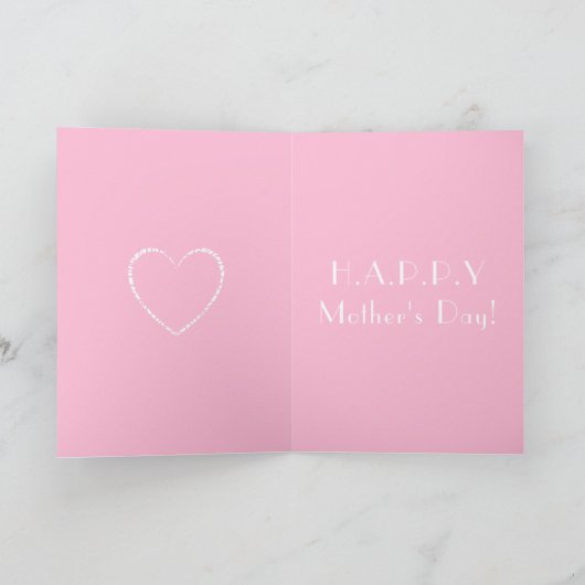 Élégant "Meilleure Maman jamais" Coeur rose et bla (Intérieur)