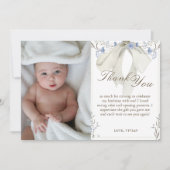 Elegant Meisje Coquette Boog Foto Dank u Kaart (Voorkant)