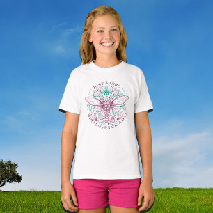 Elegant meisje dat houdt van Cicadas Line Art Quot T-shirt
