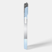 Elegant meisje, kat glitter druppels blauw metalli Case-Mate iPhone case (Achterkant / Rechts)