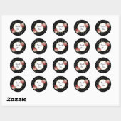 Elegant Meisje Stippen Rozen Bloemen Dank u Ronde Sticker (Vel)