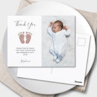Elegant Meisje's Baby shower Foto Dank u