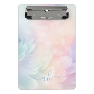 Elegant Meisjesachtig Geborduurd Pastel Regenboog Mini Klembord