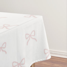 Elegant Meisjesachtig Roze Strik Patroon Lente Zom Tafelkleed