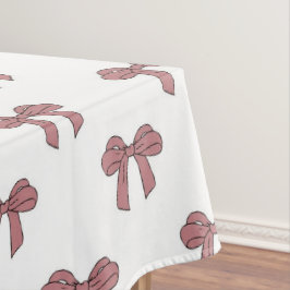 Elegant Meisjesachtig Roze Strik Patroon Lente Zom Tafelkleed