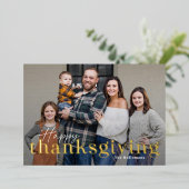 Élégant Mélange Foil Thanksgiving Carte photo (Debout devant)