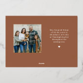 Élégant Mélange Foil Thanksgiving Carte photo (Verso)